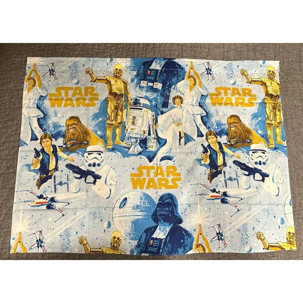 4 VINTAGE STAR WARS FABRIC VALANCES  3 at 38x28,1 at 79 x 29